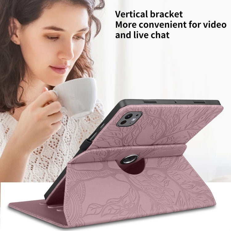 For iPad Pro 13 2024 Tree Life Embossed Rotation Leather Smart Tablet Case(Rose Gold) - iPad Pro 13 2024 Cases by PMC TechLife | Online Shopping South Africa | PMC TechLife | Buy Now Pay Later Mobicred