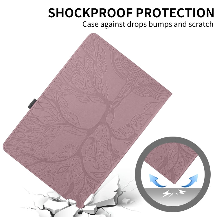 For Amazon Kindle Fire HD8 2022 / 2020 Tree Life Embossed Rotation Leather Tablet Case(Rose Gold) - Amazon by PMC TechLife | Online Shopping South Africa | PMC TechLife | Buy Now Pay Later Mobicred