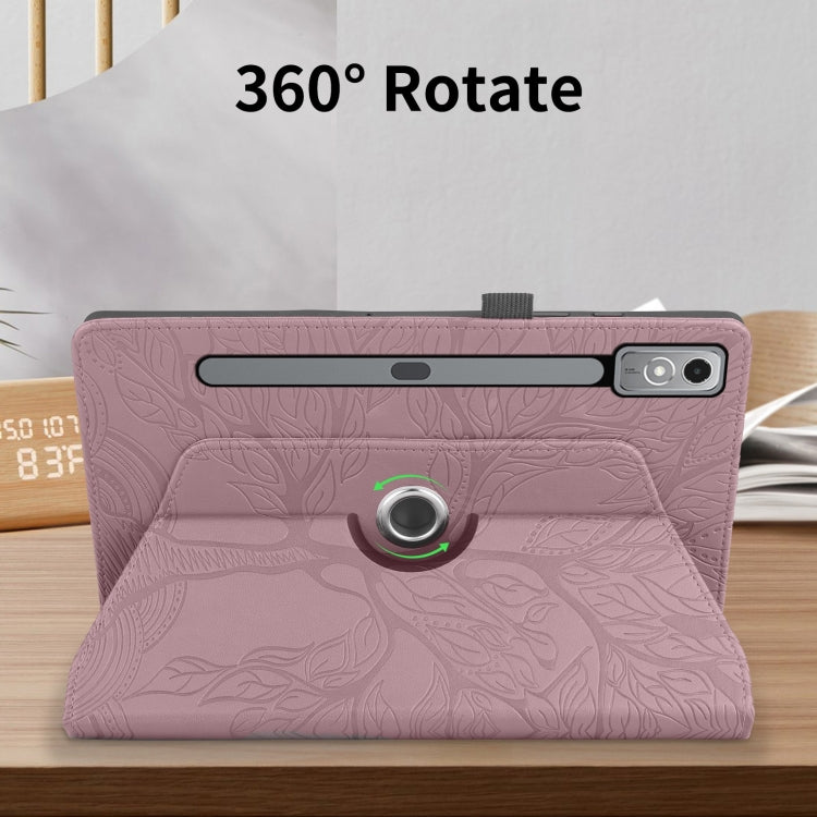 For Lenovo Tab P12 / Xiaoxin Pad Pro 12.7 Tree Life Embossed Rotation Leather Tablet Case(Rose Gold) - Lenovo by PMC TechLife | Online Shopping South Africa | PMC TechLife | Buy Now Pay Later Mobicred