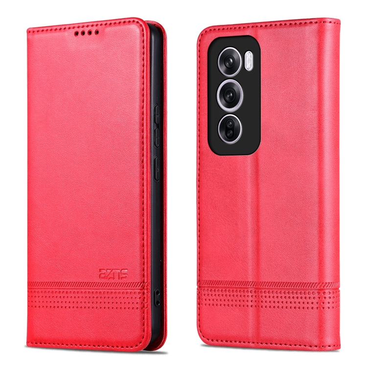 For OPPO Reno12 Pro Global AZNS Magnetic Calf Texture Flip Leather Phone Case(Red) - Reno12 Pro Cases by AZNS | Online Shopping South Africa | PMC Jewellery | Buy Now Pay Later Mobicred