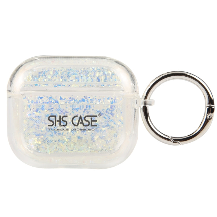 For AirPods Pro Flash Diamond Epoxy Bluetooth Earphone Protective Case(White) - For AirPods Pro by PMC Jewellery | Online Shopping South Africa | PMC Jewellery | Buy Now Pay Later Mobicred