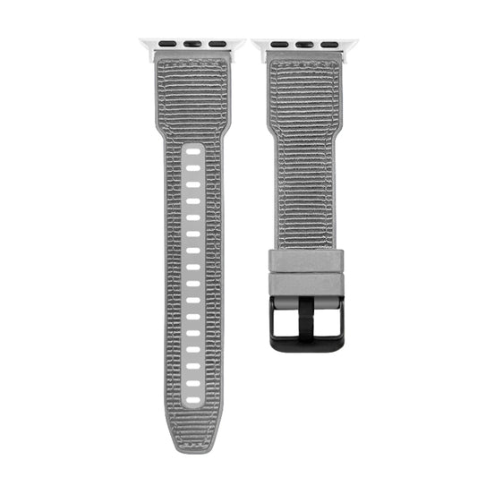 For Apple Watch Ultra 2 49mm Hybrid Braid Nylon Silicone Watch Band(Grey) - Watch Bands by PMC Jewellery | Online Shopping South Africa | PMC Jewellery