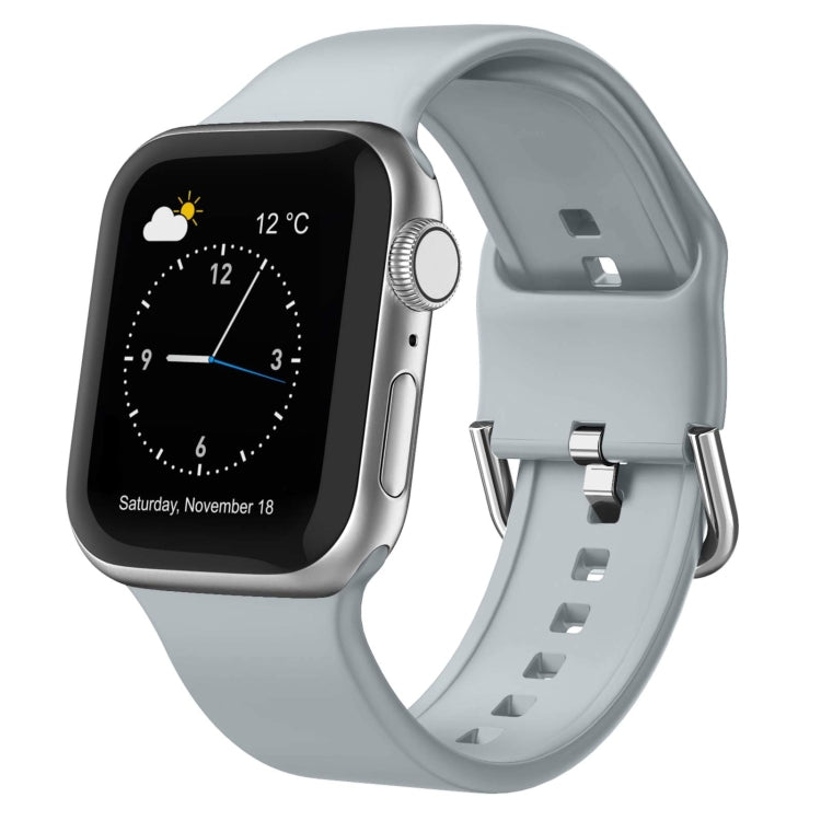 For Apple Watch SE 2022 44mm Pin Buckle Silicone Watch Band(Light Grey) - free shipping - PMC TechLife - Order now!