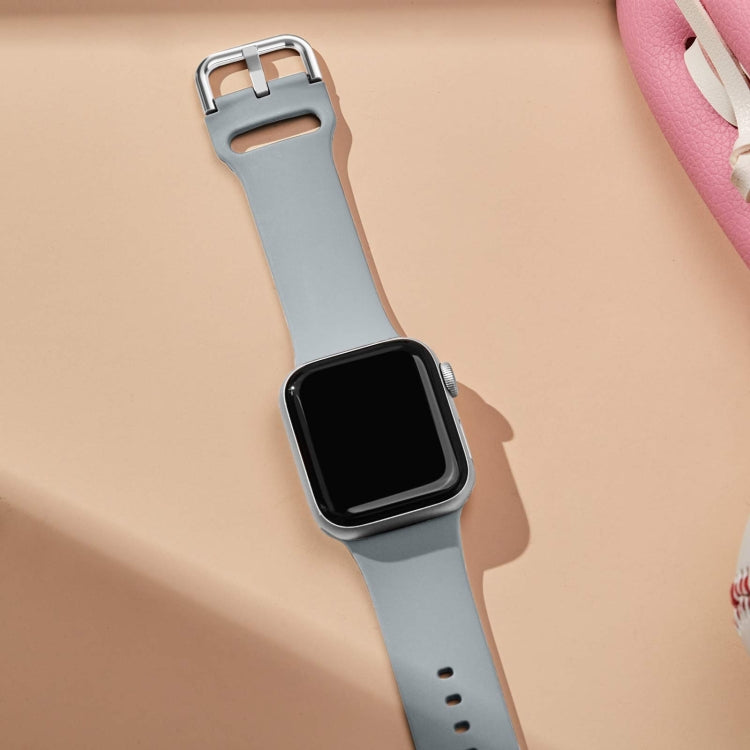 For Apple Watch Series 7 45mm Pin Buckle Silicone Watch Band(Light Grey) - free shipping - PMC TechLife - Order now!