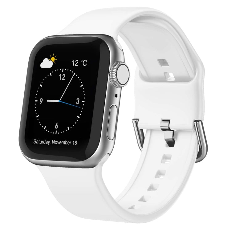 For Apple Watch SE 40mm Pin Buckle Silicone Watch Band(White) - free shipping - PMC TechLife - Order now!