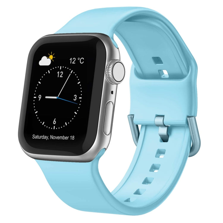 For Apple Watch Series 5 40mm Pin Buckle Silicone Watch Band(Light Blue) - free shipping - PMC TechLife - Order now!