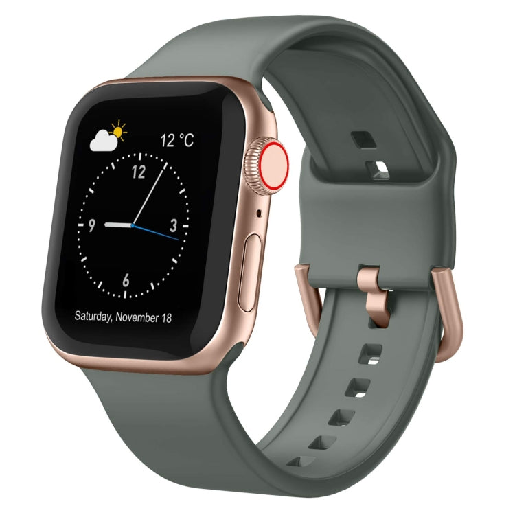 For Apple Watch Series 2 38mm Pin Buckle Silicone Watch Band(Olive) - free shipping - PMC TechLife - Order now!