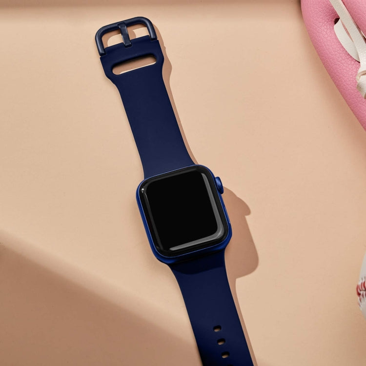 For Apple Watch 38mm Pin Buckle Silicone Watch Band(Midnight Blue) - free shipping - PMC TechLife - Order now!