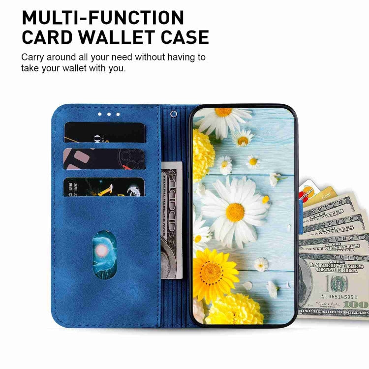 For Motorola Edge 2024 Lily Embossed Leather Phone Case(Dark Blue) - Motorola Cases by PMC Jewellery | Online Shopping South Africa | PMC Jewellery | Buy Now Pay Later Mobicred