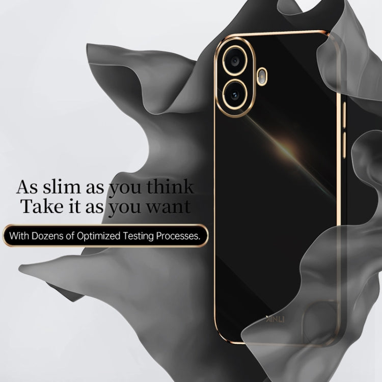 For Nothing CMF Phone 1 XINLI Straight Edge 6D Electroplate TPU Phone Case(Black) - Nothing Cases by XINLI | Online Shopping South Africa | PMC Jewellery | Buy Now Pay Later Mobicred