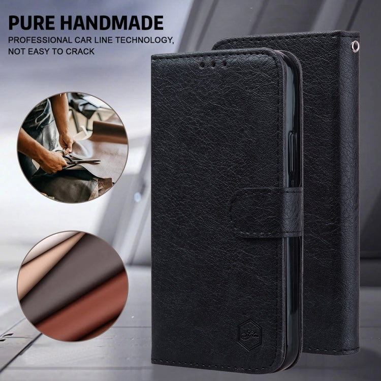 For Google Pixel 9 Pro Skin Feeling Oil Leather Texture PU + TPU Phone Case(Black) - Google Cases by PMC TechLife | Online Shopping South Africa | PMC TechLife | Buy Now Pay Later Mobicred