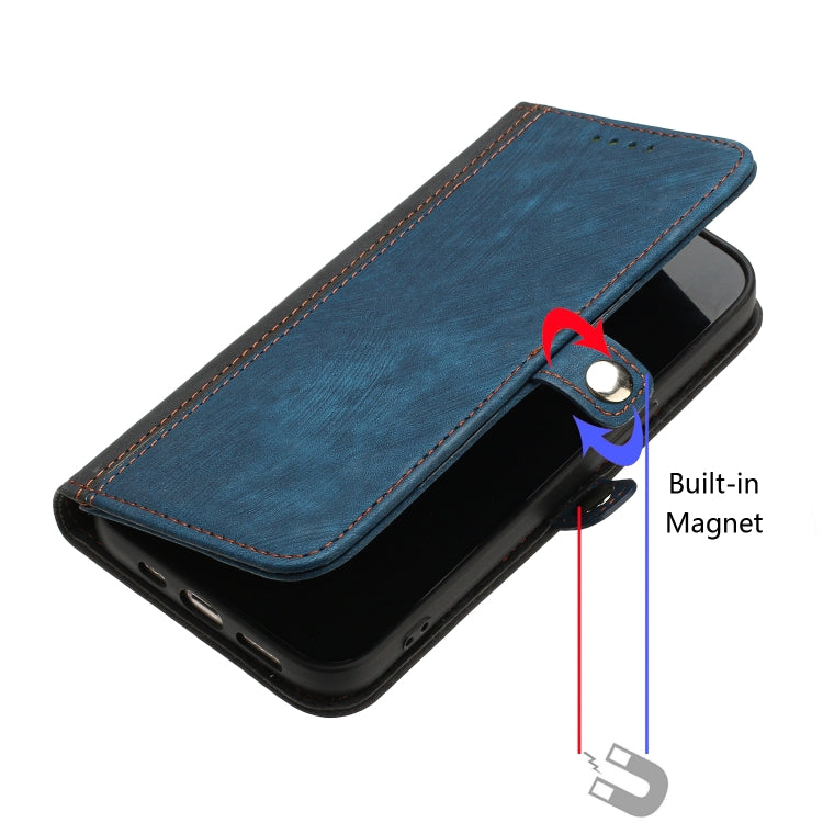 For iPhone SE 2024 Side Buckle Double Fold Hand Strap Leather Phone Case(Royal) - More iPhone Cases by PMC Jewellery | Online Shopping South Africa | PMC Jewellery | Buy Now Pay Later Mobicred