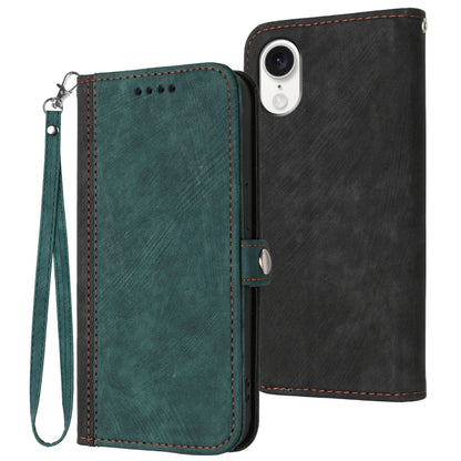 For iPhone SE 2024 Side Buckle Double Fold Hand Strap Leather Phone Case(Dark Green) - More iPhone Cases by PMC Jewellery | Online Shopping South Africa | PMC Jewellery | Buy Now Pay Later Mobicred