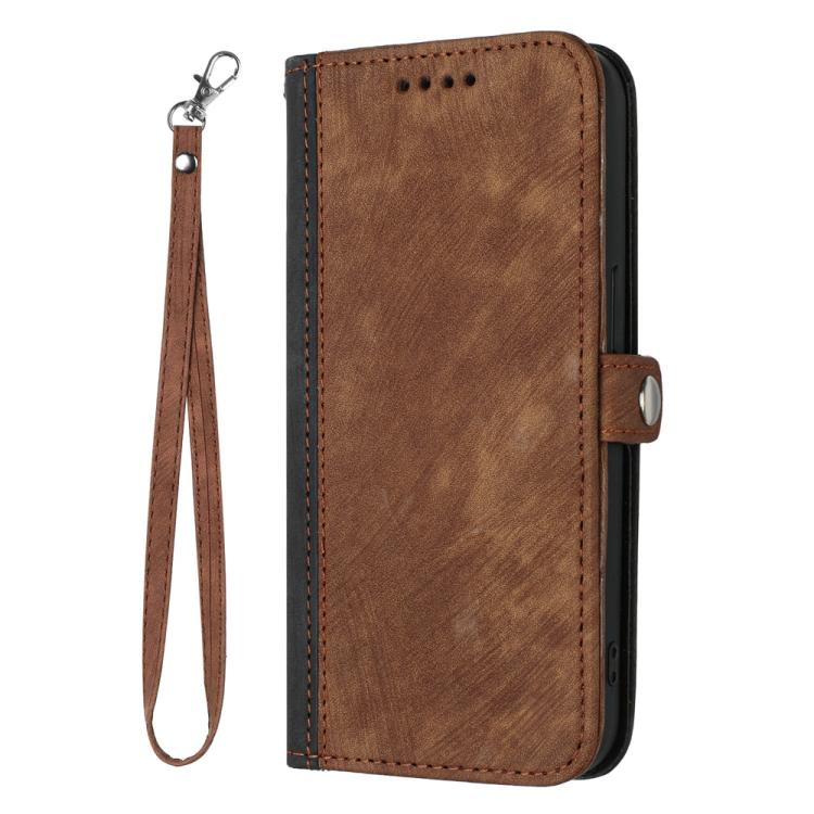 For iPhone 17 Pro Max Side Buckle Double Fold Hand Strap Leather Phone Case(Brown) - free shipping - PMc TechLife - Order now!