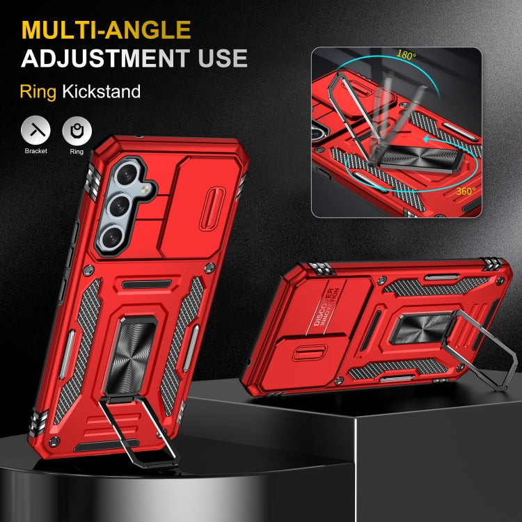 For Samsung Galaxy A54 Armor PC + TPU Camera Shield Phone Case(Red) - Galaxy Phone Cases by PMC TechLife | Online Shopping South Africa | PMC TechLife