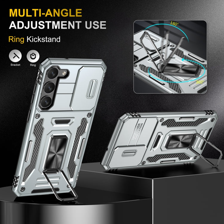 For Samsung Galaxy S24 5G Armor PC + TPU Camera Shield Phone Case(Grey) - Galaxy S24 5G Cases by PMC TechLife | Online Shopping South Africa | PMC TechLife