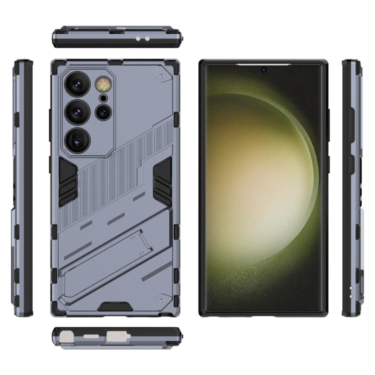 For Samsung Galaxy S24 Ultra 5G Punk Armor 2 in 1 PC + TPU Shockproof Phone Case with Invisible Holder(Grey) - Galaxy S24 Ultra 5G Cases by PMC Jewellery | Online Shopping South Africa | PMC Jewellery