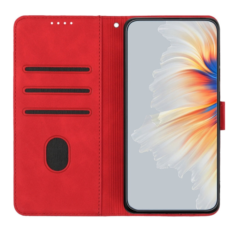 For iPhone 16 Pro Heart Pattern Skin Feel Leather Phone Case(Red) - iPhone 16 Pro Cases by PMC TechLife | Online Shopping South Africa | PMC TechLife | Buy Now Pay Later Mobicred