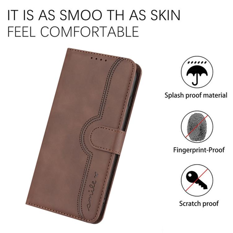 For iPhone 17 Heart Pattern Skin Feel Leather Phone Case(Brown) - free shipping - PMc TechLife - Order now!