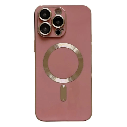 For iPhone 14 Pro Max Magsafe Plating TPU Phone Case with Lens Film(Rose Red) - iPhone 14 Pro Max Cases by PMC Jewellery | Online Shopping South Africa | PMC Jewellery