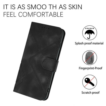 For Huawei Pura 70 Pro/70 Pro+ Line Pattern Skin Feel Leather Phone Case(Black) - Huawei Cases by PMC Jewellery | Online Shopping South Africa | PMC Jewellery | Buy Now Pay Later Mobicred