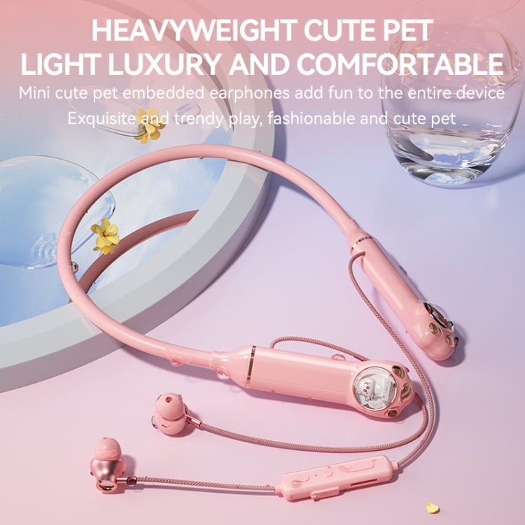 K1692 Meow Planet Neck-mounted Noise Reduction Sports Bluetooth Earphones(Green) - Neck-mounted Earphone by PMC Jewellery | Online Shopping South Africa | PMC Jewellery | Buy Now Pay Later Mobicred