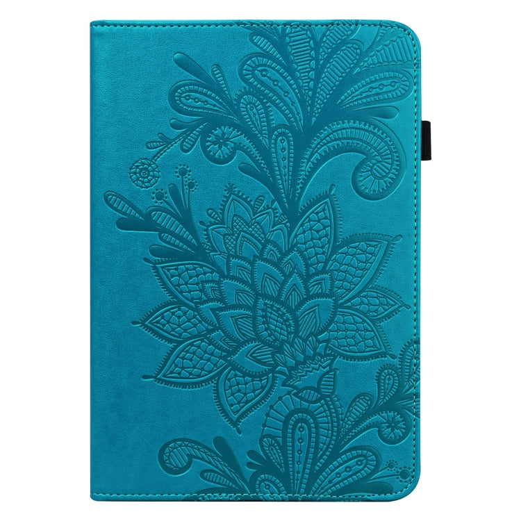 For Samsung Galaxy Tab S9 Lace Flower Embossing Pattern Leather Tablet Case(Blue) - Galaxy Tab S9 Cases by PMC Jewellery | Online Shopping South Africa | PMC Jewellery | Buy Now Pay Later Mobicred