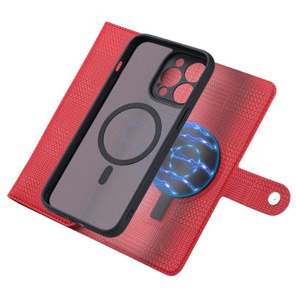 For iPhone 14 Pro Max ViLi GHB Series MagSafe Magnetic Zipper Leather Phone Case(Red) - iPhone 14 Pro Max Cases by ViLi | Online Shopping South Africa | PMC Jewellery | Buy Now Pay Later Mobicred