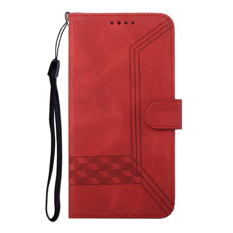 For iPhone 17 Pro Cubic Skin Feel Flip Leather Phone Case(Red) - free shipping - PMc TechLife - Order now!