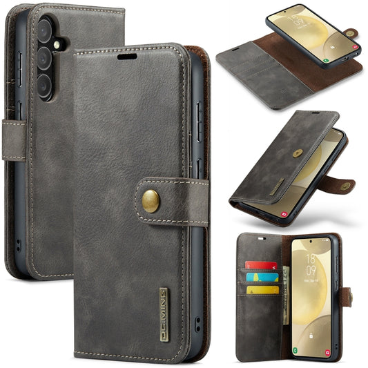 For Samsung Galaxy S24+ 5G DG.MING Crazy Horse Texture Detachable Magnetic Leather Case(Grey) - Galaxy S24+ 5G Cases by DG.MING | Online Shopping South Africa | PMC Jewellery | Buy Now Pay Later Mobicred