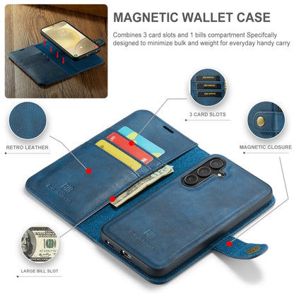 For Samsung Galaxy S24+ 5G DG.MING Crazy Horse Texture Detachable Magnetic Leather Case(Blue) - Galaxy S24+ 5G Cases by DG.MING | Online Shopping South Africa | PMC Jewellery | Buy Now Pay Later Mobicred