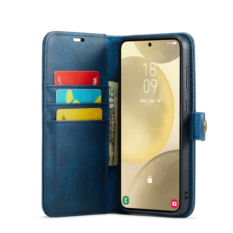 For Samsung Galaxy S24 5G DG.MING Crazy Horse Texture Detachable Magnetic Leather Case(Blue) - Galaxy S24 5G Cases by DG.MING | Online Shopping South Africa | PMC Jewellery | Buy Now Pay Later Mobicred