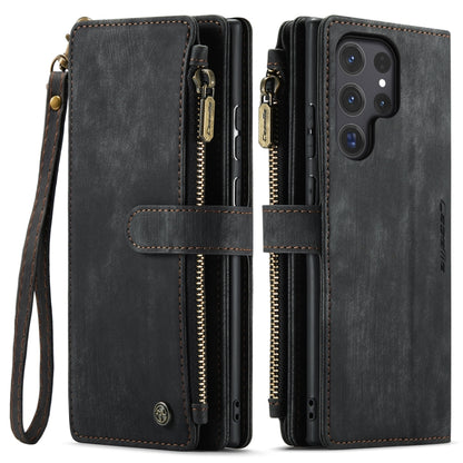 For Samsung Galaxy S24 Ultra 5G CaseMe C30 Card Slots Zipper Wallet Leather Phone Case(Black) - Galaxy S24 Ultra 5G Cases by CaseMe | Online Shopping South Africa | PMC Jewellery | Buy Now Pay Later Mobicred