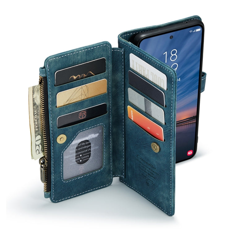 For Samsung Galaxy A55 5G CaseMe C30 Card Slots Zipper Wallet Leather Phone Case(Blue) - Galaxy Phone Cases by CaseMe | Online Shopping South Africa | PMC Jewellery | Buy Now Pay Later Mobicred