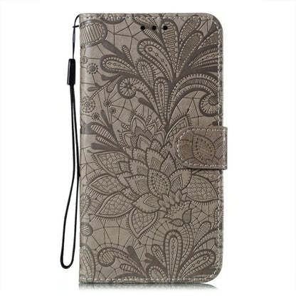 For iPhone 16 Pro Lace Flower Embossing Flip Leather Phone Case(Grey) - iPhone 16 Pro Cases by PMC Jewellery | Online Shopping South Africa | PMC Jewellery | Buy Now Pay Later Mobicred