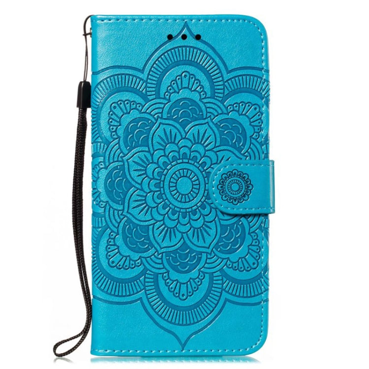 For iPhone 16 Pro Max Mandala Embossing Pattern Horizontal Flip Leather Phone Case(Blue) - iPhone 16 Pro Max Cases by PMC Jewellery | Online Shopping South Africa | PMC Jewellery | Buy Now Pay Later Mobicred