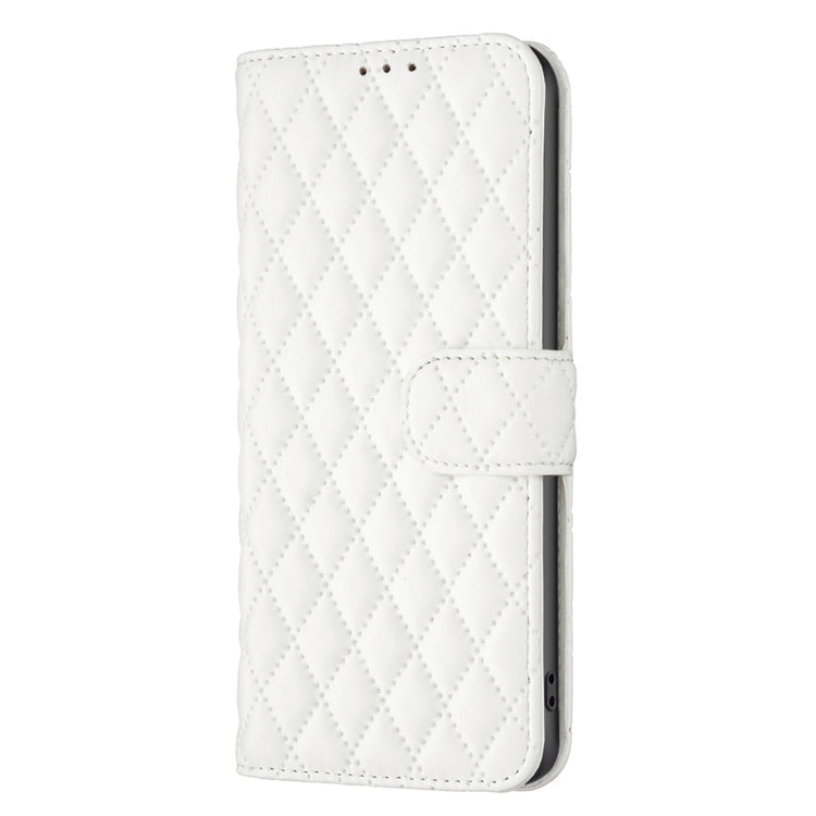 For Motorola Moto G14 4G Diamond Lattice Wallet Flip Leather Phone Case(White) - Motorola Cases by PMC Jewellery | Online Shopping South Africa | PMC Jewellery | Buy Now Pay Later Mobicred