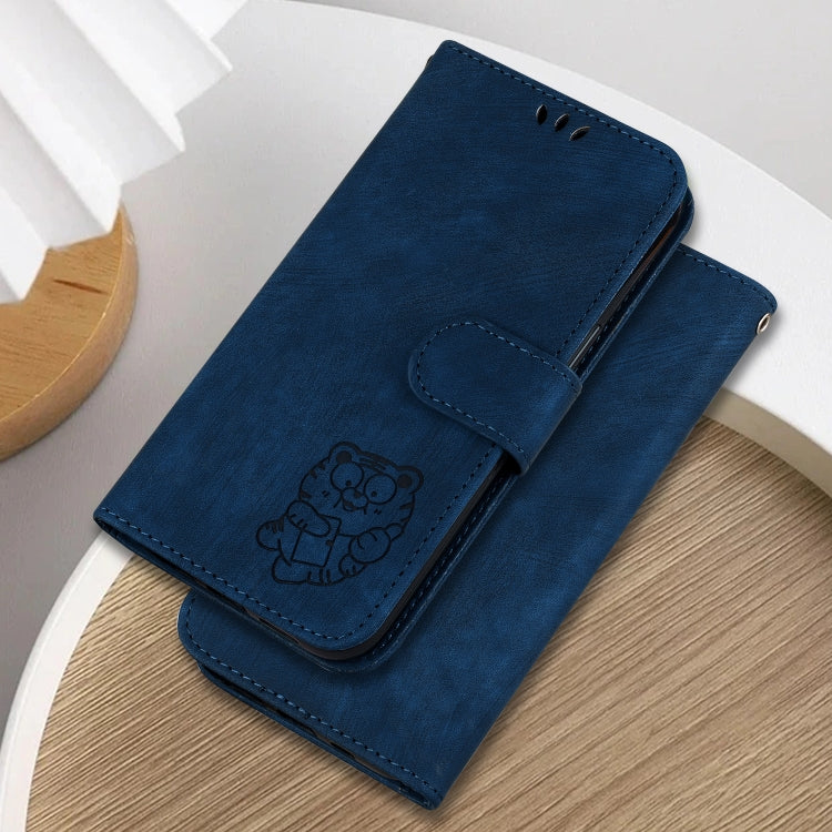 For Google Pixel 9 Pro Little Tiger Embossed Leather Phone Case(Dark Blue) - Google Cases by PMC Jewellery | Online Shopping South Africa | PMC Jewellery | Buy Now Pay Later Mobicred