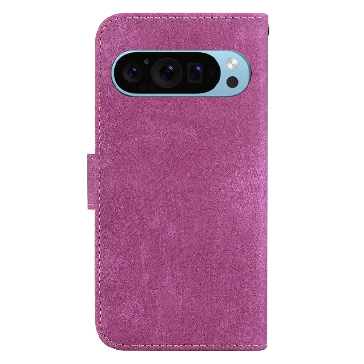 For Google Pixel 9 Pro Little Tiger Embossed Leather Phone Case(Rose Red) - Google Cases by PMC TechLife | Online Shopping South Africa | PMC TechLife | Buy Now Pay Later Mobicred
