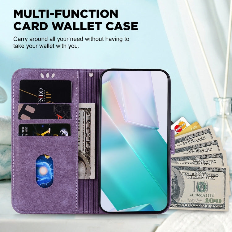 For Google Pixel 9 Little Tiger Embossed Leather Phone Case(Purple) - Google Cases by PMC TechLife | Online Shopping South Africa | PMC TechLife | Buy Now Pay Later Mobicred