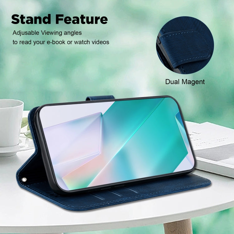 For Google Pixel 9 Little Tiger Embossed Leather Phone Case(Dark Blue) - Google Cases by PMC TechLife | Online Shopping South Africa | PMC TechLife | Buy Now Pay Later Mobicred