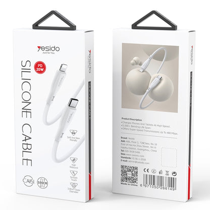 Yesido CA151 PD20W USB-C / Type-C to 8 Pin Silicone Charging Data Cable, Cable Length: 1m(White) - 2 in 1 Cable by Yesido | Online Shopping South Africa | PMC Jewellery | Buy Now Pay Later Mobicred