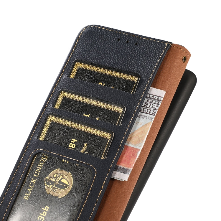 For Honor X6b KHAZNEH Custer Genuine Leather RFID Phone Case(Blue) - Honor Cases by PMC TechLife | Online Shopping South Africa | PMC TechLife | Buy Now Pay Later Mobicred