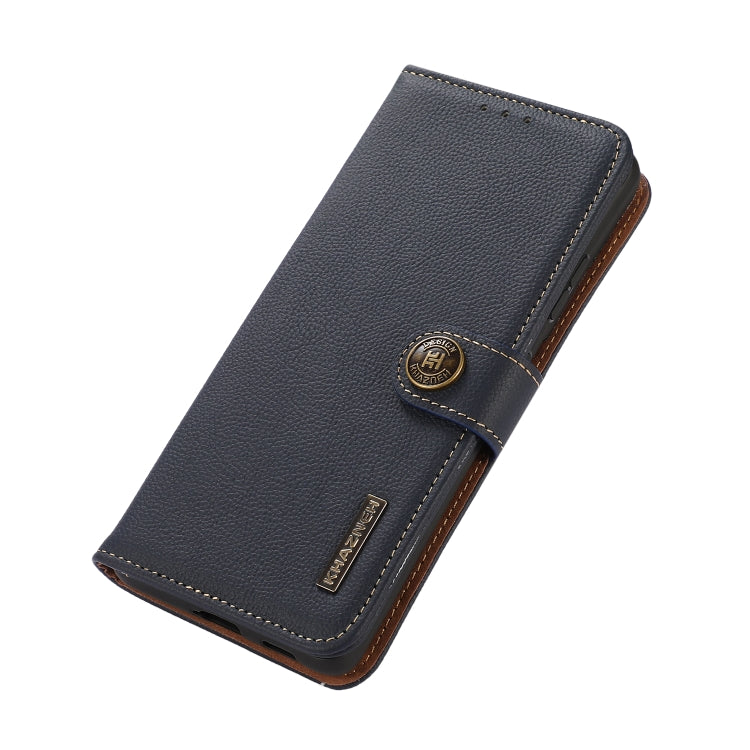 For Honor Play 60 Plus / 200 Smart KHAZNEH Custer Genuine Leather RFID Phone Case(Blue) - Honor Cases by PMC TechLife | Online Shopping South Africa | PMC TechLife | Buy Now Pay Later Mobicred