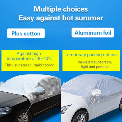 Car Half-cover Car Clothing Sunscreen Heat Insulation Sun Nisor, Plus Cotton Size: 4.3×1.8×1.5m - Window Foils & Solar Protection by PMC Jewellery | Online Shopping South Africa | PMC Jewellery | Buy Now Pay Later Mobicred