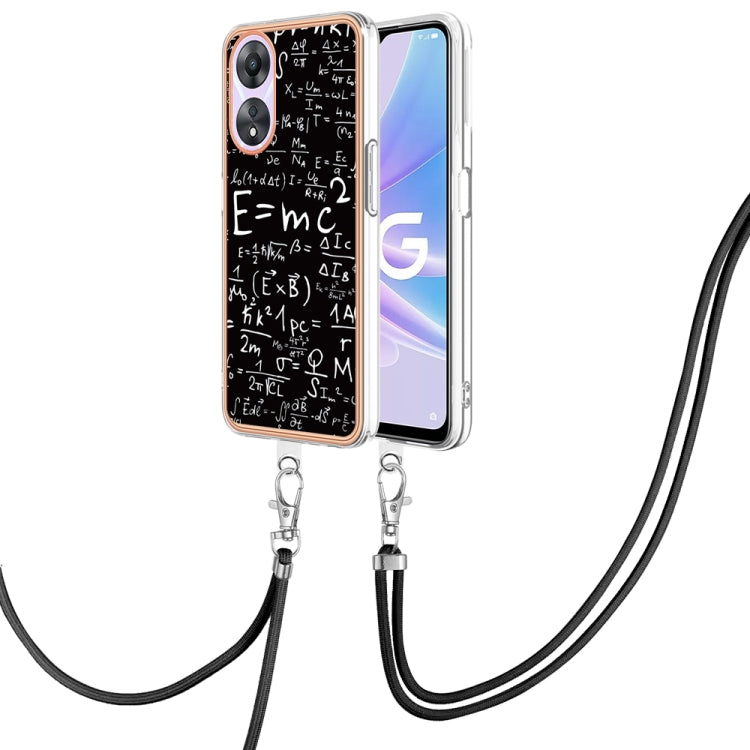 For OPPO A78 / A58 Electroplating Dual-side IMD Phone Case with Lanyard(Equation) - OPPO Cases by PMC Jewellery | Online Shopping South Africa | PMC Jewellery