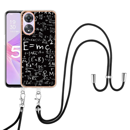 For OPPO A78 / A58 Electroplating Dual-side IMD Phone Case with Lanyard(Equation) - OPPO Cases by PMC Jewellery | Online Shopping South Africa | PMC Jewellery