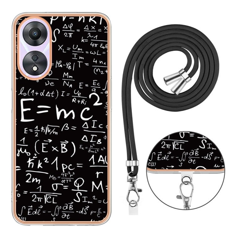 For OPPO A78 / A58 Electroplating Dual-side IMD Phone Case with Lanyard(Equation) - OPPO Cases by PMC Jewellery | Online Shopping South Africa | PMC Jewellery