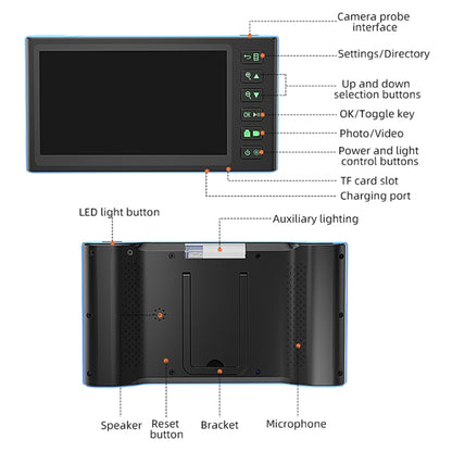 T23 7.9mm Dual Lenses 7 inch Screen Industrial Endoscope, Spec:2m Tube -  by PMC Jewellery | Online Shopping South Africa | PMC Jewellery | Buy Now Pay Later Mobicred