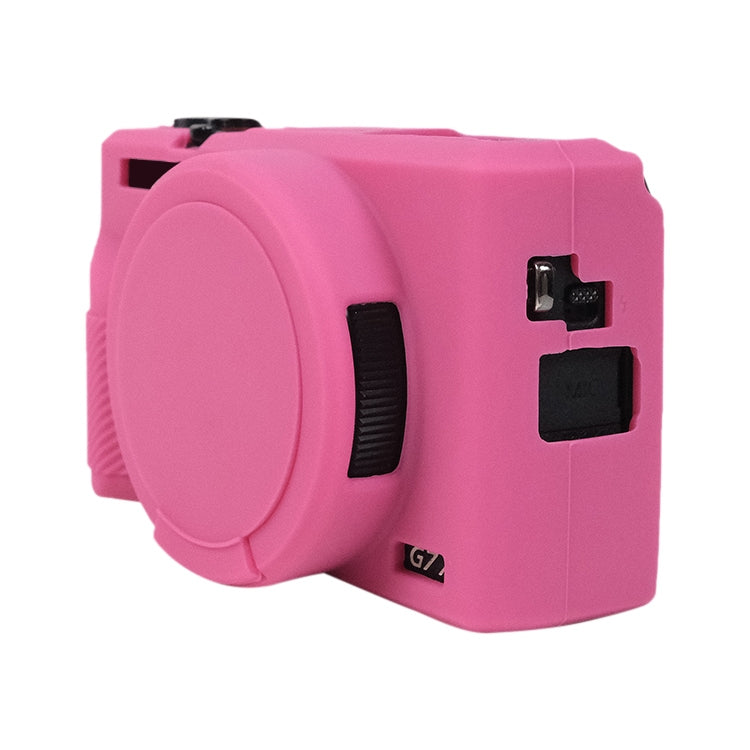 For Canon PowerShot G7 X Mark III / G7X3 Soft Silicone Protective Case with Lens Cover(Rose Red) - Protective Case by PMC Jewellery | Online Shopping South Africa | PMC Jewellery